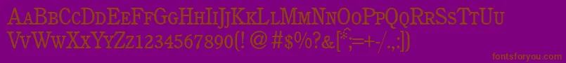 C851RomanSmcRegular-fontti – ruskeat fontit violetilla taustalla
