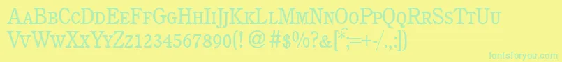 C851RomanSmcRegular Font – Green Fonts on Yellow Background