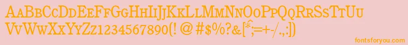 C851RomanSmcRegular-Schriftart – Orangefarbene Schriften auf rosa Hintergrund