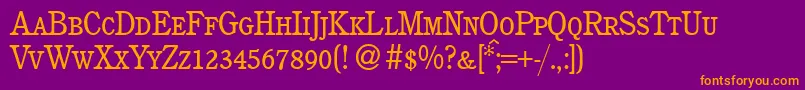 C851RomanSmcRegular-Schriftart – Orangefarbene Schriften auf violettem Hintergrund