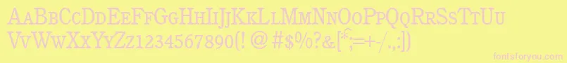 C851RomanSmcRegular Font – Pink Fonts on Yellow Background