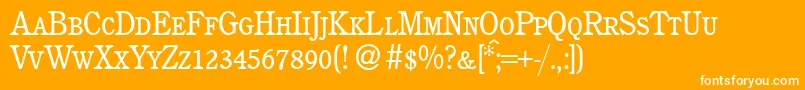 C851RomanSmcRegular-Schriftart – Weiße Schriften auf orangefarbenem Hintergrund