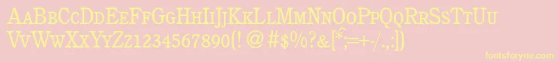 C851RomanSmcRegular Font – Yellow Fonts on Pink Background