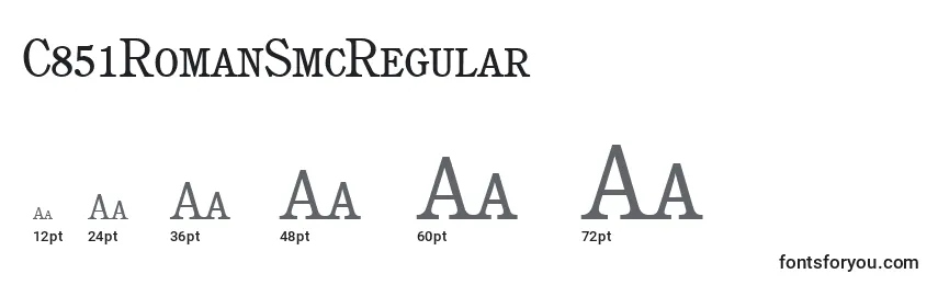 C851RomanSmcRegular Font Sizes
