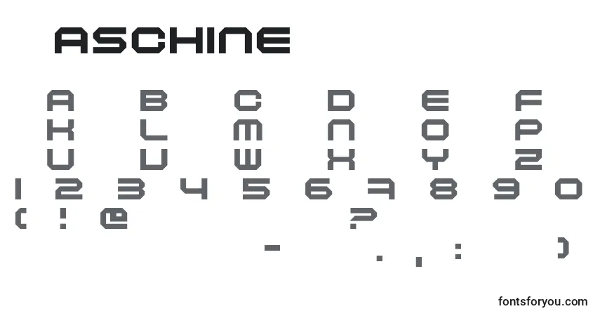 A fonte Maschine – alfabeto, números, caracteres especiais