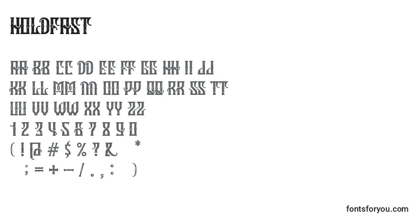 Fuente HoldFast - alfabeto, números, caracteres especiales
