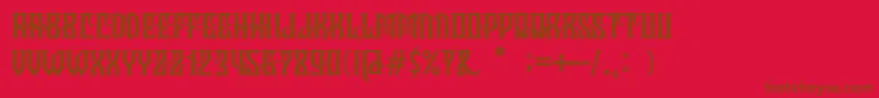 Fonte HoldFast – fontes marrons em um fundo vermelho