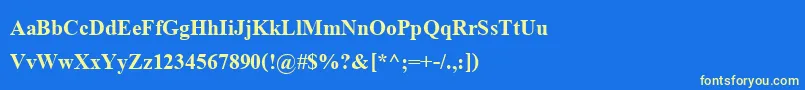 AngsanaNewBold Font – Yellow Fonts on Blue Background