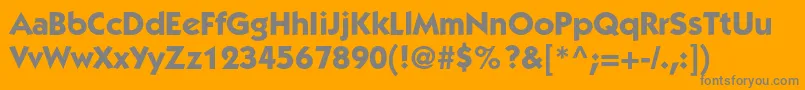 ItckabelstdBold-fontti – harmaat kirjasimet oranssilla taustalla