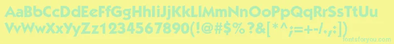 Czcionka ItckabelstdBold – zielone czcionki na żółtym tle