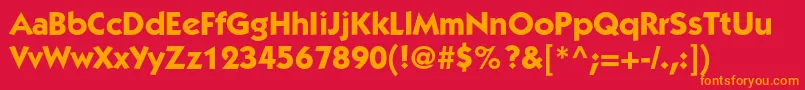 ItckabelstdBold Font – Orange Fonts on Red Background