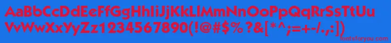 ItckabelstdBold Font – Red Fonts on Blue Background