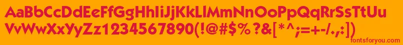 フォントItckabelstdBold – オレンジの背景に赤い文字