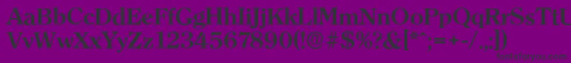 Fonte ClearfaceserialBold – fontes pretas em um fundo violeta