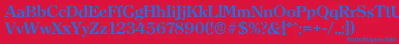 ClearfaceserialBold Font – Blue Fonts on Red Background