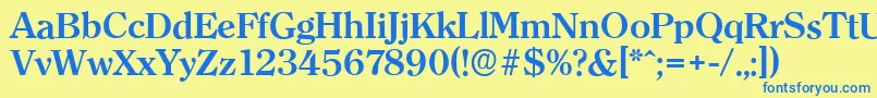 ClearfaceserialBold Font – Blue Fonts on Yellow Background