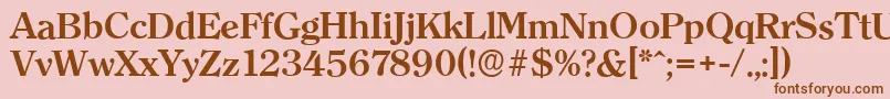 フォントClearfaceserialBold – ピンクの背景に茶色のフォント