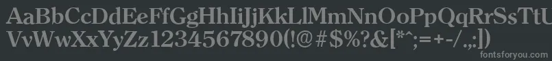 フォントClearfaceserialBold – 黒い背景に灰色の文字