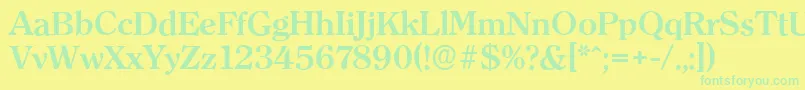 ClearfaceserialBold Font – Green Fonts on Yellow Background