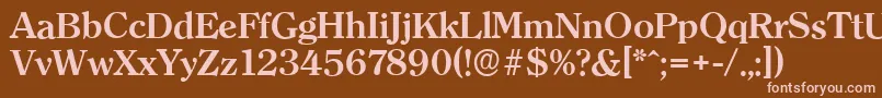 ClearfaceserialBold Font – Pink Fonts on Brown Background
