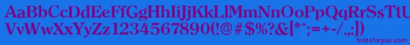 ClearfaceserialBold-Schriftart – Violette Schriften auf blauem Hintergrund