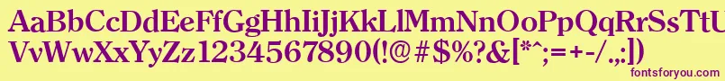 ClearfaceserialBold Font – Purple Fonts on Yellow Background