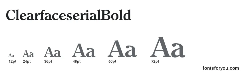 ClearfaceserialBold Font Sizes