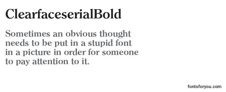 ClearfaceserialBold Font
