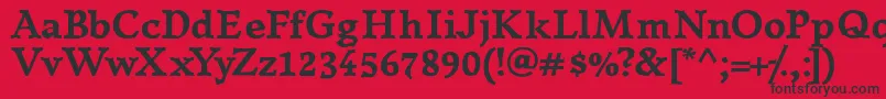 フォントKillamBold – 赤い背景に黒い文字