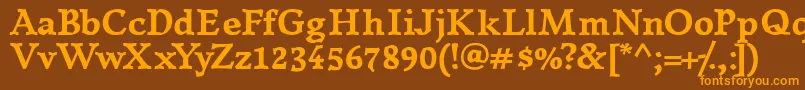 KillamBold Font – Orange Fonts on Brown Background