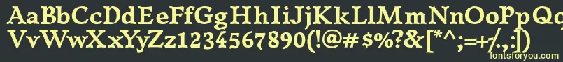 フォントKillamBold – 黒い背景に黄色の文字