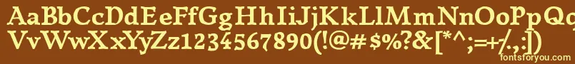 KillamBold Font – Yellow Fonts on Brown Background