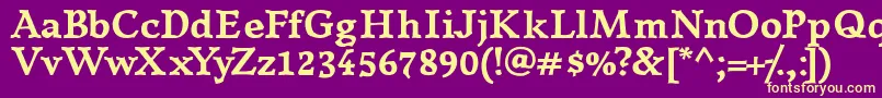 Fonte KillamBold – fontes amarelas em um fundo roxo