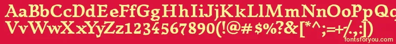 フォントKillamBold – 黄色の文字、赤い背景