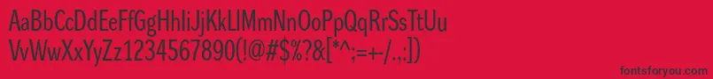 Dynagroteskrc-Schriftart – Schwarze Schriften auf rotem Hintergrund