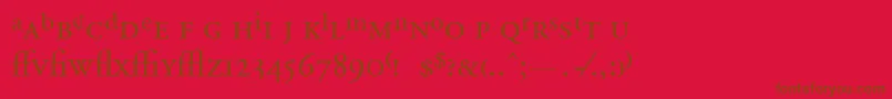 フォントAdobeGaramondRegularExpert – 赤い背景に茶色の文字