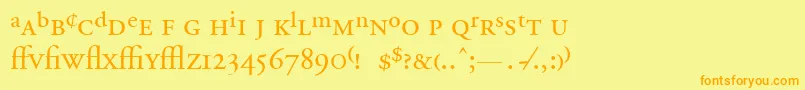 AdobeGaramondRegularExpert Font – Orange Fonts on Yellow Background