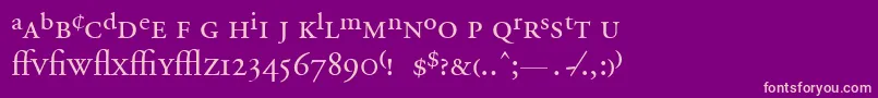 AdobeGaramondRegularExpert Font – Pink Fonts on Purple Background