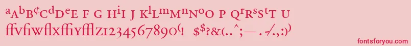 AdobeGaramondRegularExpert Font – Red Fonts on Pink Background
