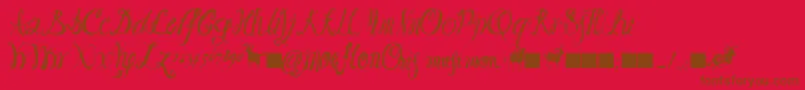 Moeflon01-Schriftart – Braune Schriften auf rotem Hintergrund