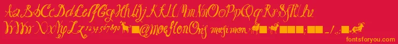fuente Moeflon01 – Fuentes Naranjas Sobre Fondo Rojo