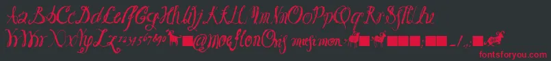 Moeflon01-Schriftart – Rote Schriften auf schwarzem Hintergrund