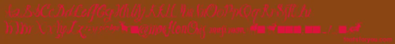 Moeflon01 Font – Red Fonts on Brown Background