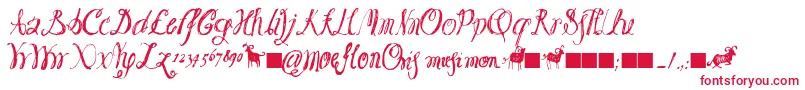 Moeflon01 Font – Red Fonts on White Background