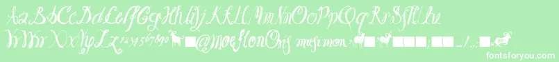 Moeflon01 Font – White Fonts on Green Background