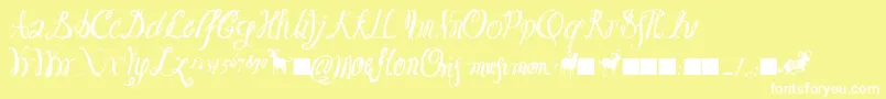 Moeflon01 Font – White Fonts on Yellow Background