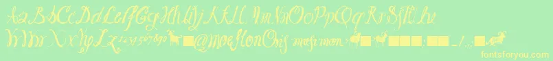 Moeflon01 Font – Yellow Fonts on Green Background