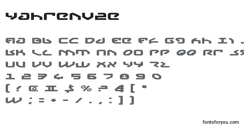 A fonte Yahrenv2e – alfabeto, números, caracteres especiais