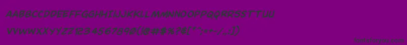 フォントDominomaskboldital – 紫の背景に黒い文字