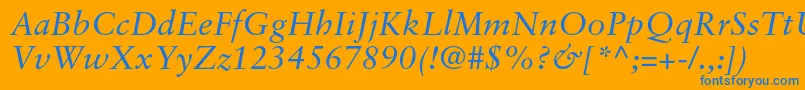 SabonltstdItalic Font – Blue Fonts on Orange Background